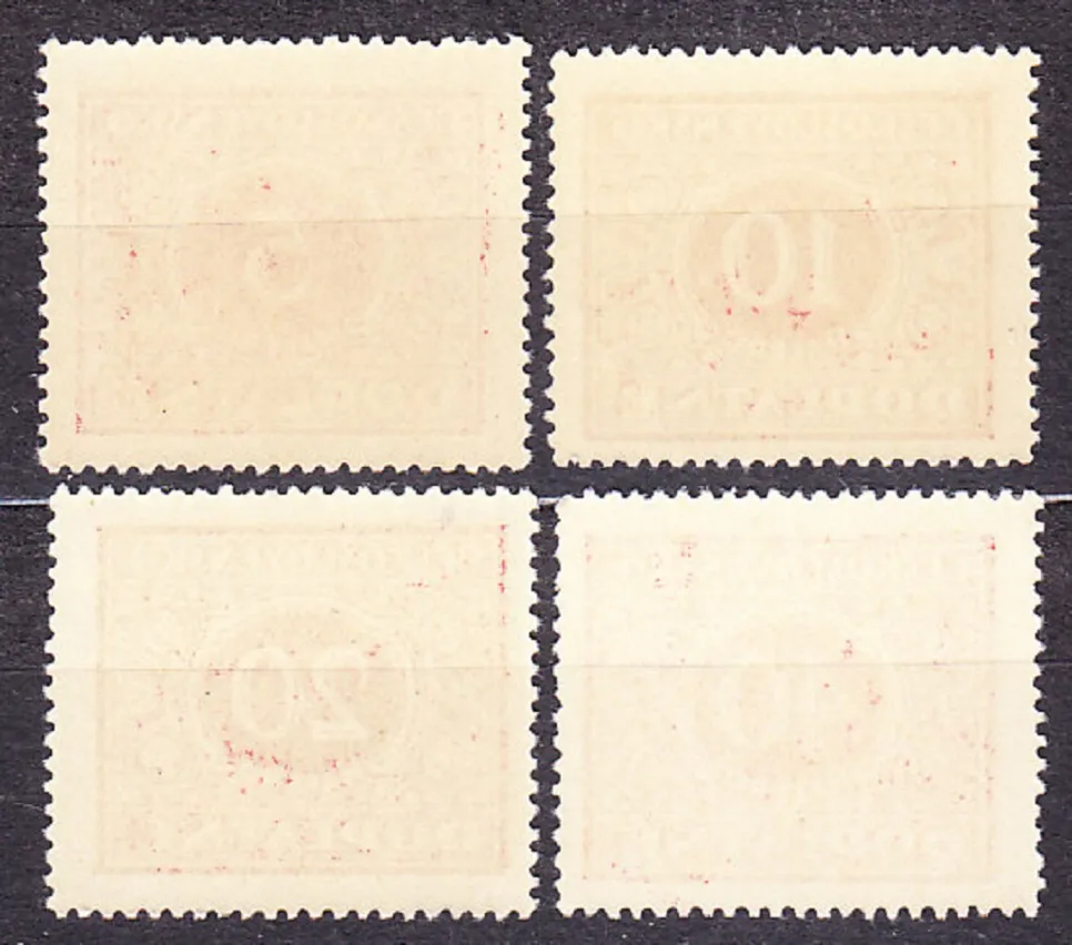 ČSR 1928, Pofis DL55-DL57, DL59, ** čisté. DOPLATNÉ. ČÍSLICE.