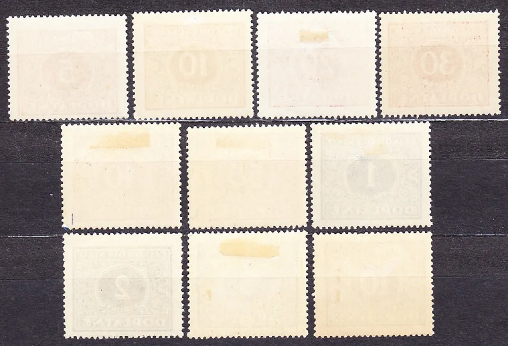 ČSR 1928, Pofis DL55-DL60, DL62-DL65, * čisté. DOPLATNÉ. ČÍSLICE.