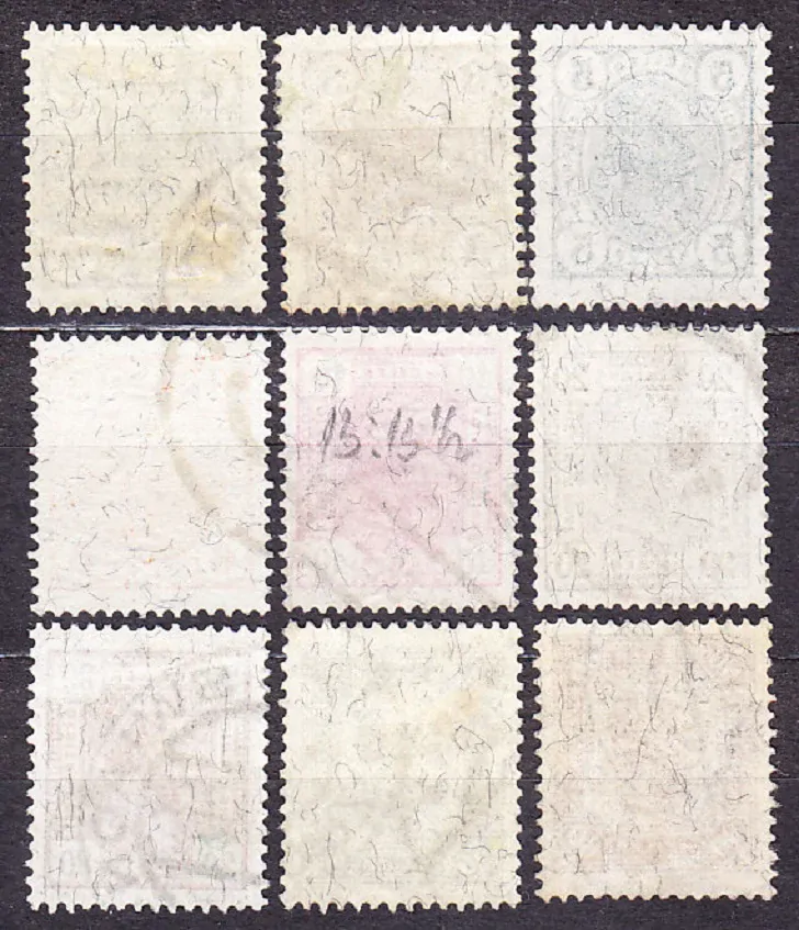 RAKÚSKO 1905, Michel 120-125, 127, 130-131, razené. KRÁĽ FRANTIŠEK JOZEF II. - " BEZ PÁSIKOV ".