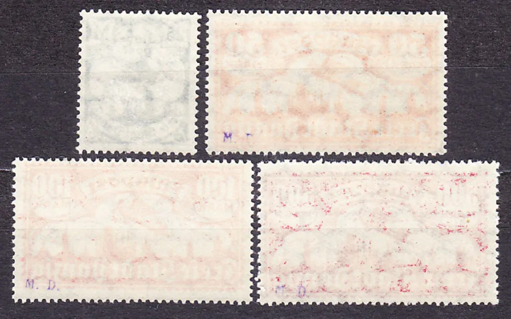 DANZIG 1923, Michel 133-135, 137, * čisté. LETECKÉ.