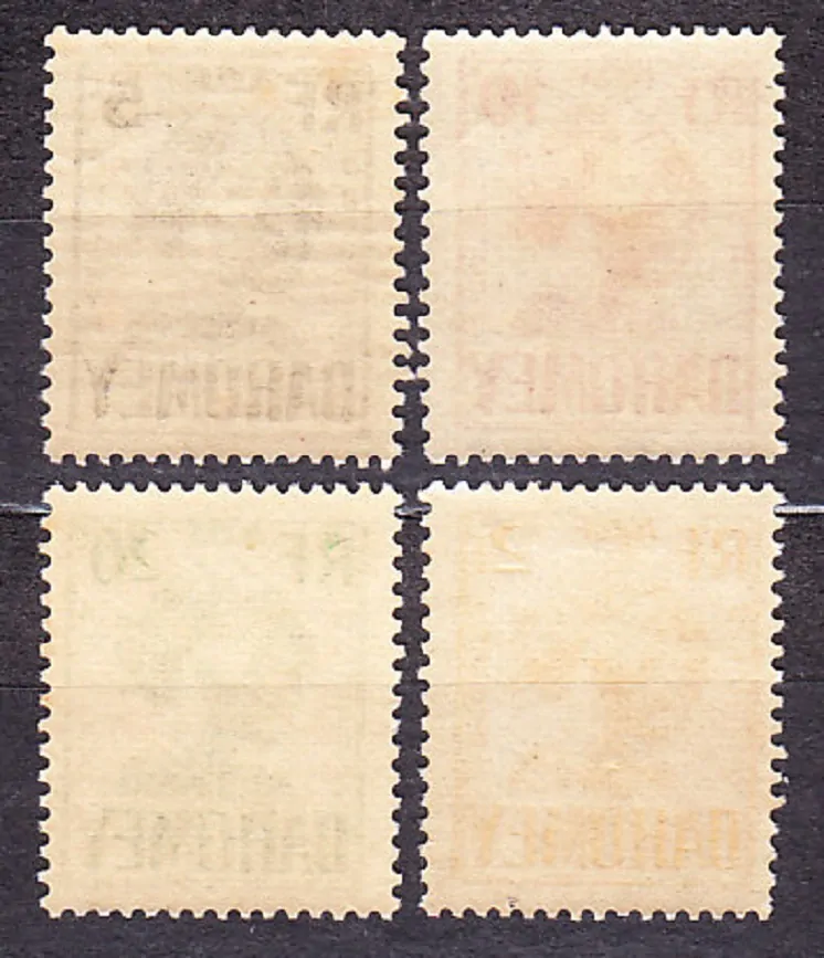 DAHOMEY 1941, Michel 19-20, 22, 27, ** čisté. KOLÓNIE. DOPLATNÉ. DOMORODKYŇA.