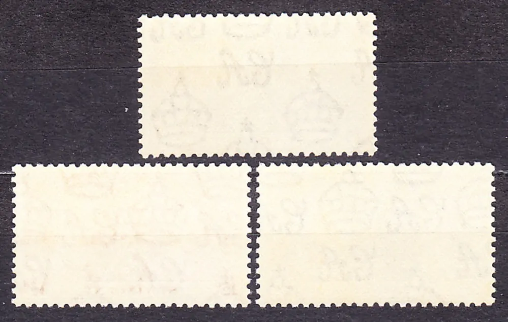 ST. VINCENT 1937, Michel 116-118, ** čistá séria. KOLÓNIE. KRÁĽ GEORGE VI. - KORUNOVÁCIA.