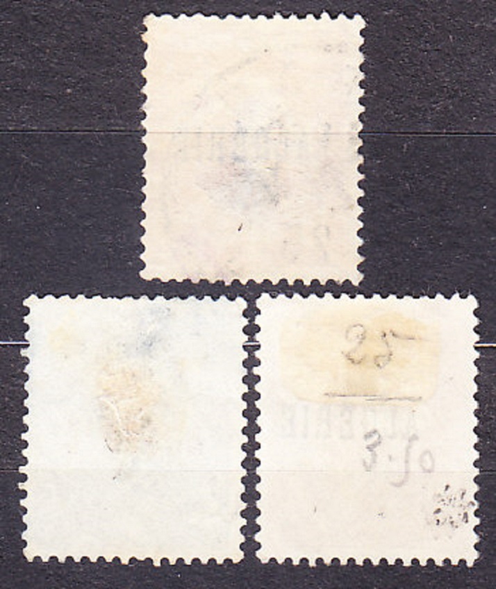ALŽÍRSKO 1924, Michel 6, 10, 17, razené. KOLÓNIE. ROZSIEVAČKA - PRETLAČE.