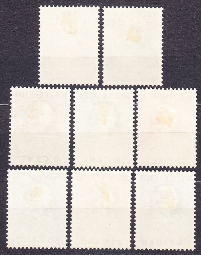 HOLANDSKO 1951, Michel 27, 29, 32, 34-35, 37-38, 40, razené. SLUŽOBNÉ. SÚDNY DVOR, KRÁĽOVNÁ JULIANA.