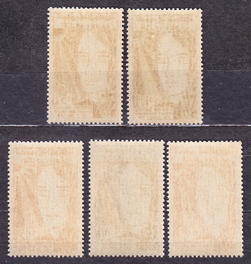 TUNISKO 1958, Michel 502-506, ** čistá séria. DIEVČA - 1. VÝROČIE REPUBLIKY.
