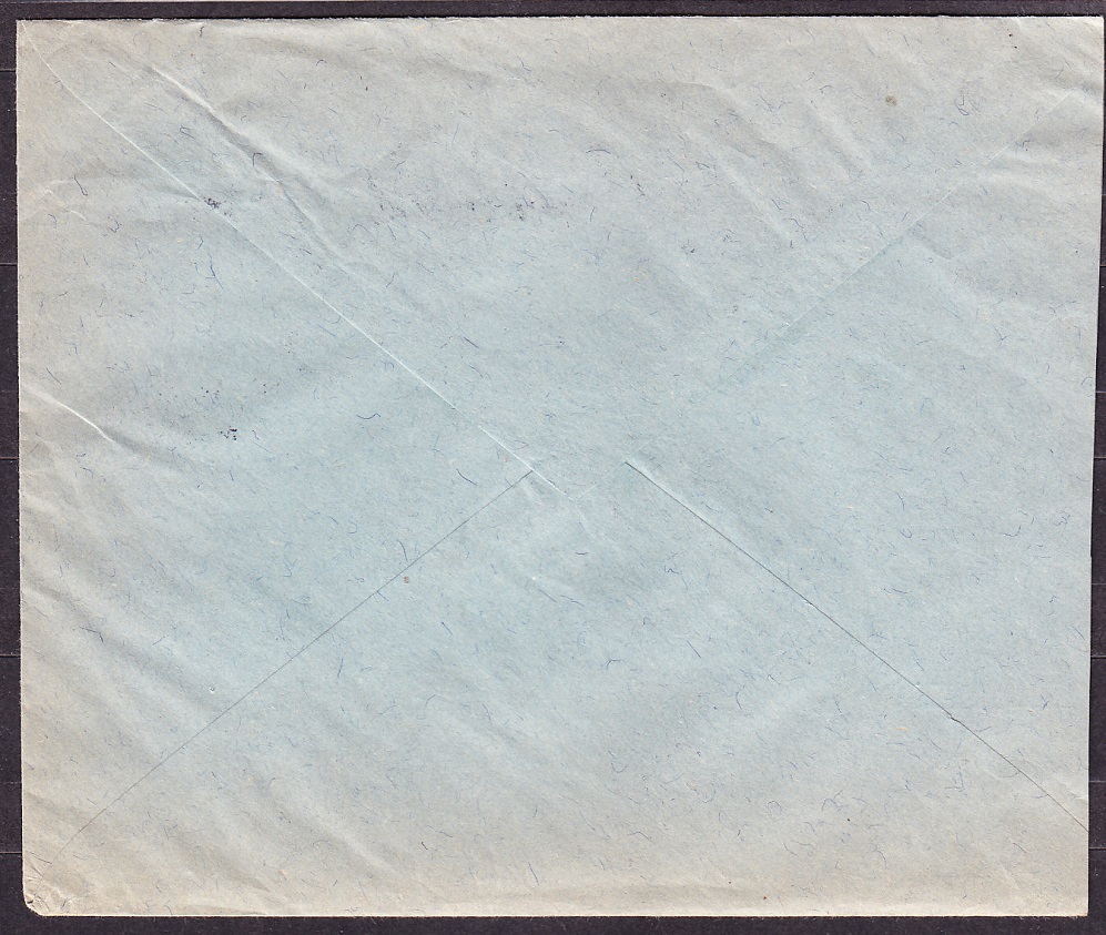 SLOVENSKÝ ŠTÁT 1944, doporučená obálka. OBCHOD S DREVOM A STAVEBNÝM MATERIÁLOM, JOZEF KLUVÁNEK - BÁNOVCE NAD BEBRAVOU.
