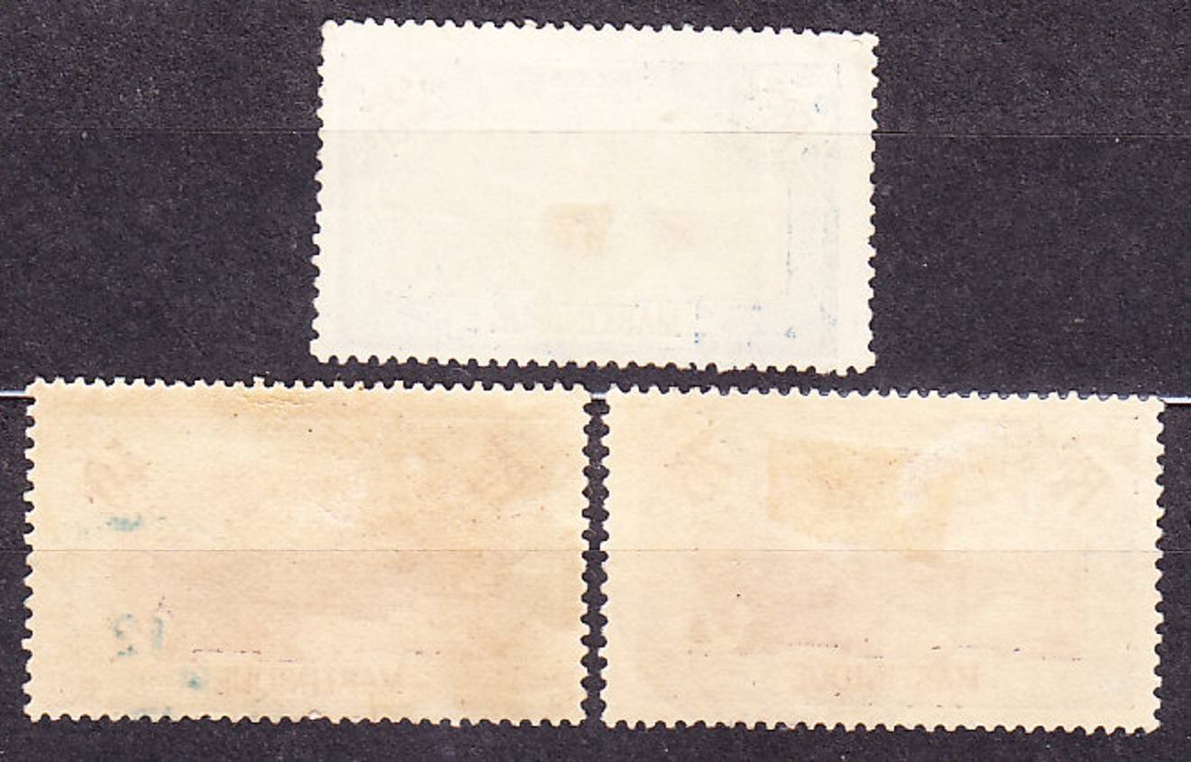 MARTINIQUE 1908, Michel 63, 66, 69, razené. KOLÓNIE. KRAJINY - PRÍSTAV.