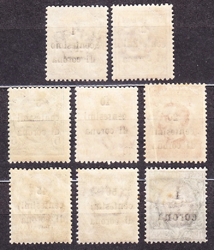 TALIANSKO - BENÁTKY, TRENTINO 1919, Michel 1-5, 8-9, 11, * čisté. PRETLAČE.