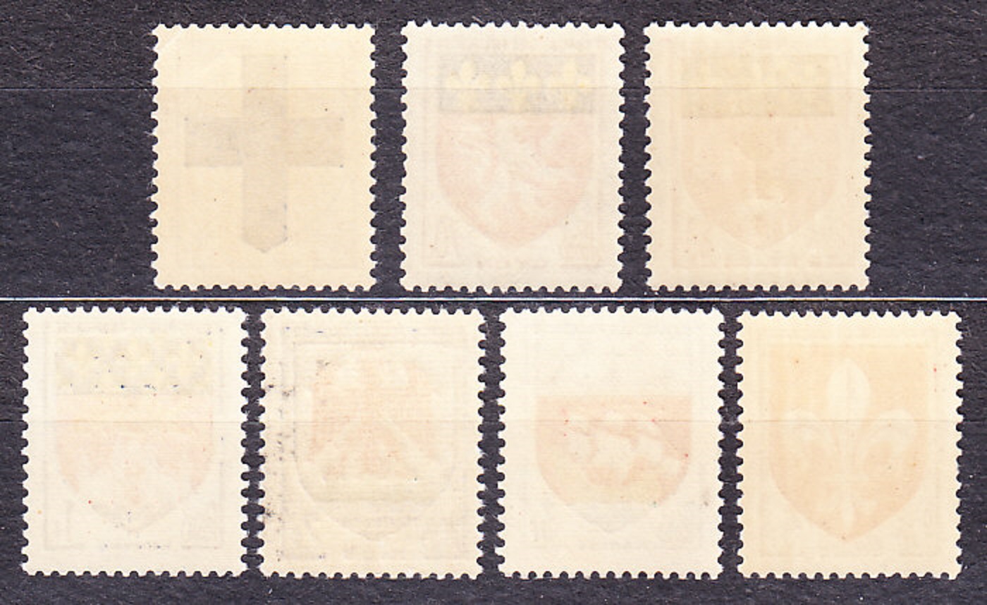 FRANCÚZSKO 1958, Michel 1217-1223, ** čistá séria. ERBY MIEST.