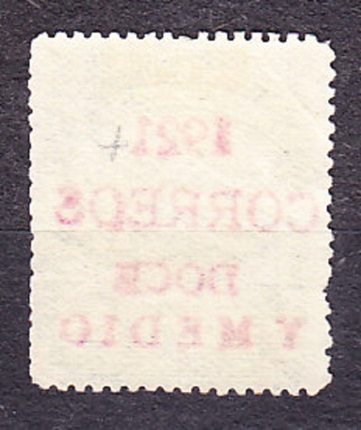 GUATEMALA 1921, Michel 166, razená. TELEGRAFNÉ. VTÁK QUETZAL - PRETLAČ.