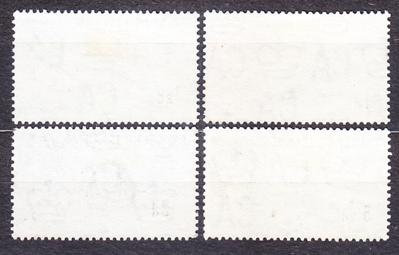 FALKLAND ISLANDS 1960, Michel 123-125, 129, razené. KOLÓNIE. KRÁĽOVNÁ ALŽBETA II. - TUČNIAKY, VTÁCTVO.
