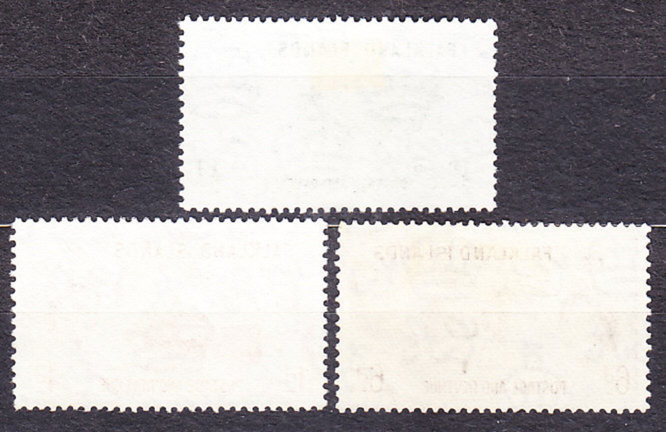 FALKLAND ISLANDS 1955, Michel 117-118, 120, razené. KOLÓNIE. KRÁĽOVNÁ ALŽBETA II. - OVCE, LODE.