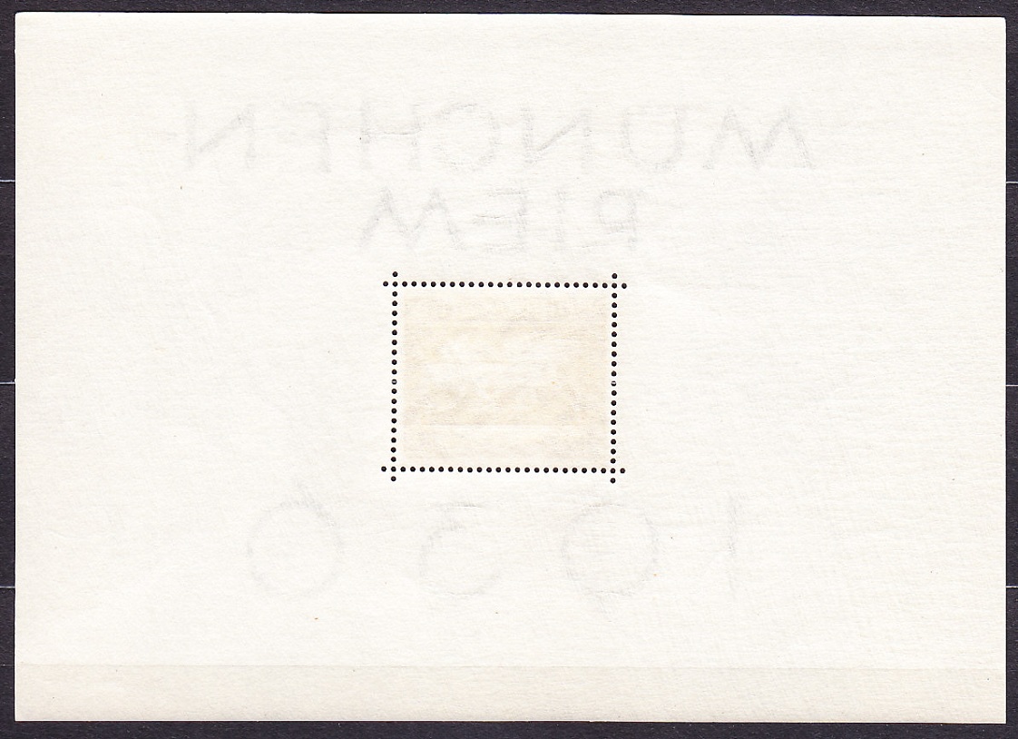 DEUTSCHES REICH 1936, Michel Block 4, ** čistý hárček. DOSTIHY V MNÍCHOVE.