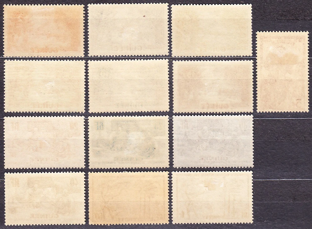 FRANCÚZSKA GUINEA 1938, Michel 128-136, 138, 142, 147, 158, * čisté. KOLÓNIE. KRAJINY, DOMORODCI.
