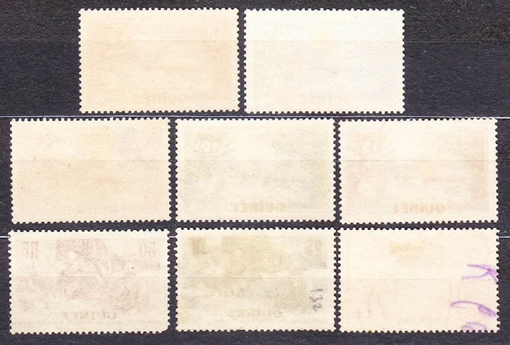 FRANCÚZSKA GUINEA 1938, Michel 128, 130-133, 135, 140, 147, razené. KOLÓNIE. KRAJINY.
