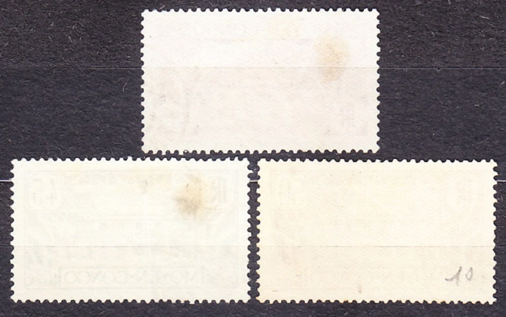 STREDNÉ KONGO 1933, Michel 70, 77-78, razené. KOLÓNIE. KRAJINY.