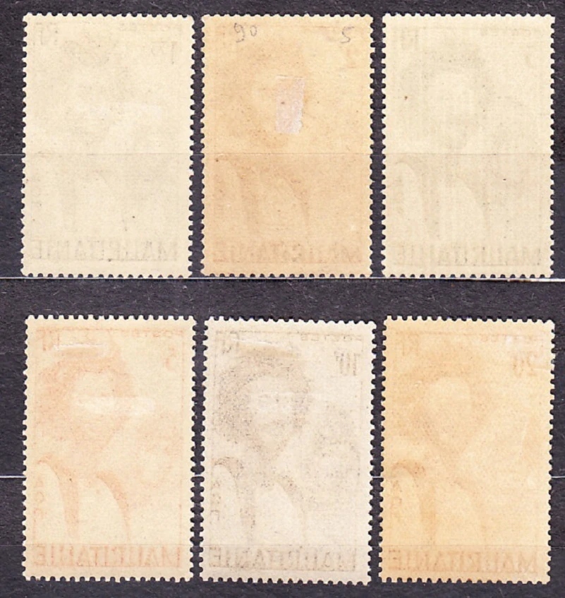 MAURITÁNIA 1938, Michel 94-99, * čisté. KOLÓNIE. DOMORODCI.