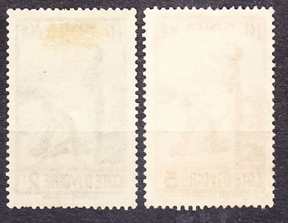 POBREŽIE SLONOVINY 1936, Michel 146, 150, razené. KOLÓNIE. ŽENA S KRČAHOM.