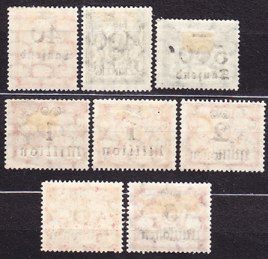 DANZIG 1923, Michel 158, 161-167, * čisté. PRETLAČE.