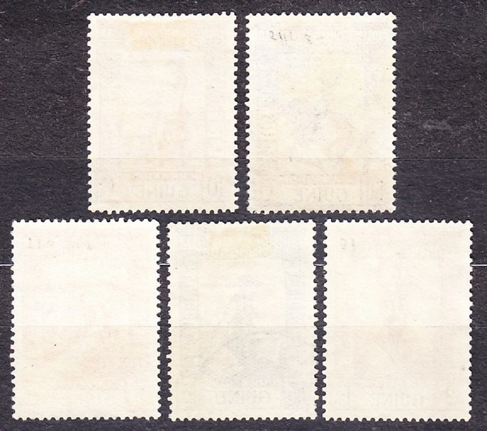 PORTUGALSKÁ GUINEA 1938, Michel 225, 231, 235-237, razené. KOLÓNIE. KRAJINY, OSOBNOSTI.