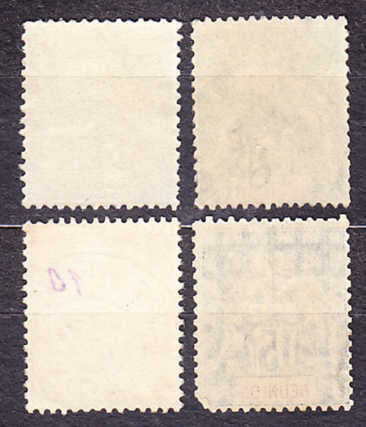 RÉUNION 1892, Michel 32, 35-37, razené. KOLÓNIE. ALEGÓRIA.