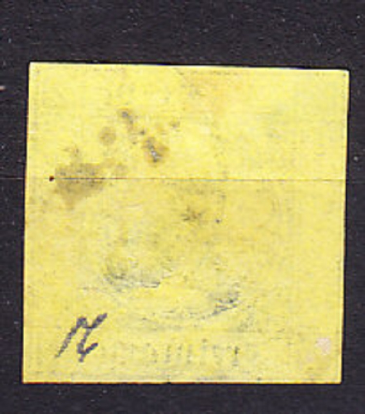 BADEN 1851, Michel 2, razená. ČÍSLICE.