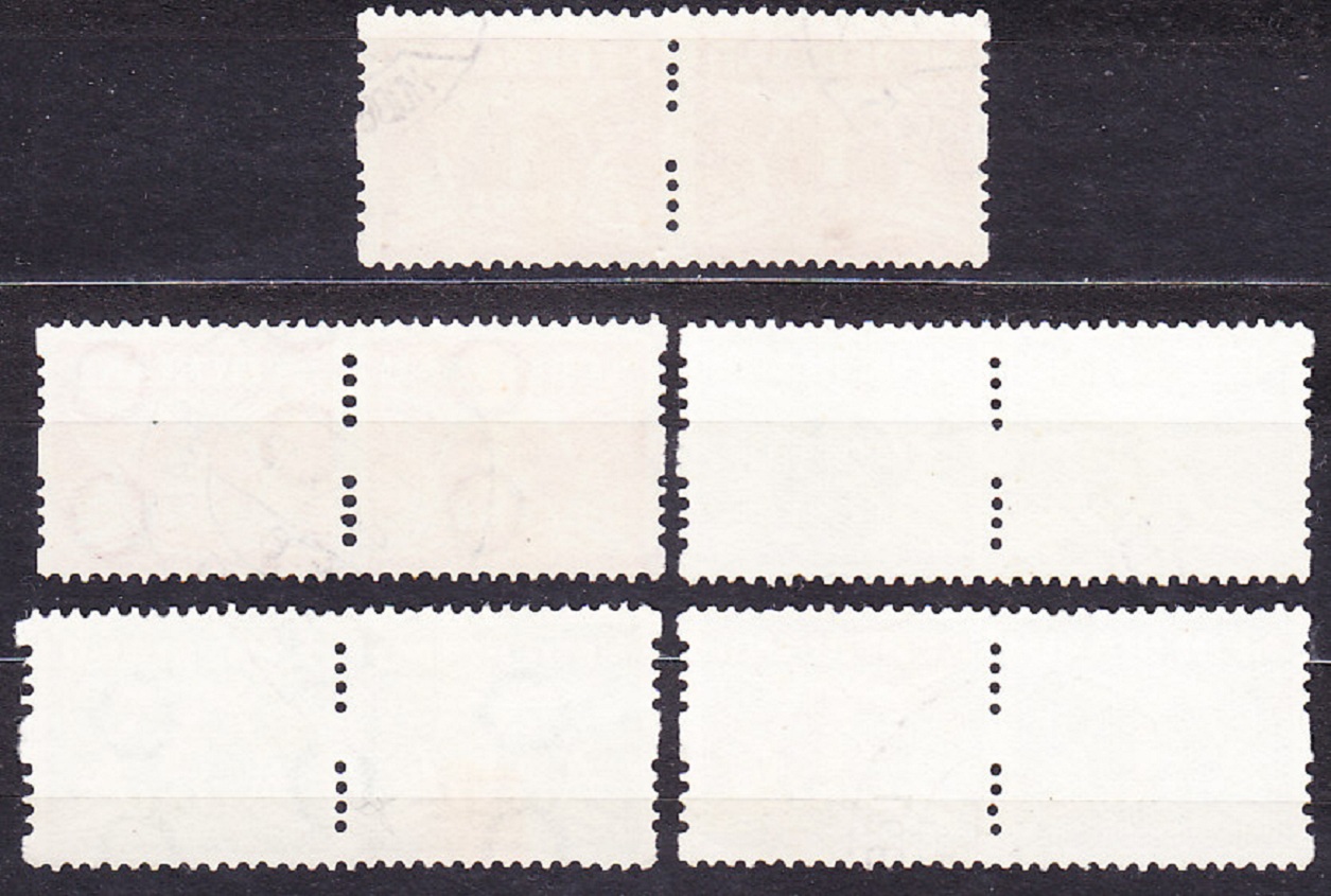 HOLANDSKO 1925, Michel 146B-150B, razená séria v páskach. LETIACI HOLUB.