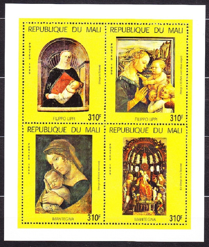 MALI 1999, Michel 2453-2476, ** čistá séria v 4-blokoch. MAĽBY - SLÁVNI MALIARI.
