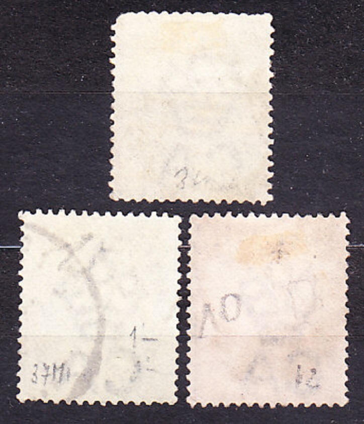 STRAITS SETTLEMENTS 1883, Michel 36-38, razené. KOLÓNIE. KRÁĽOVNÁ VICTORIA.
