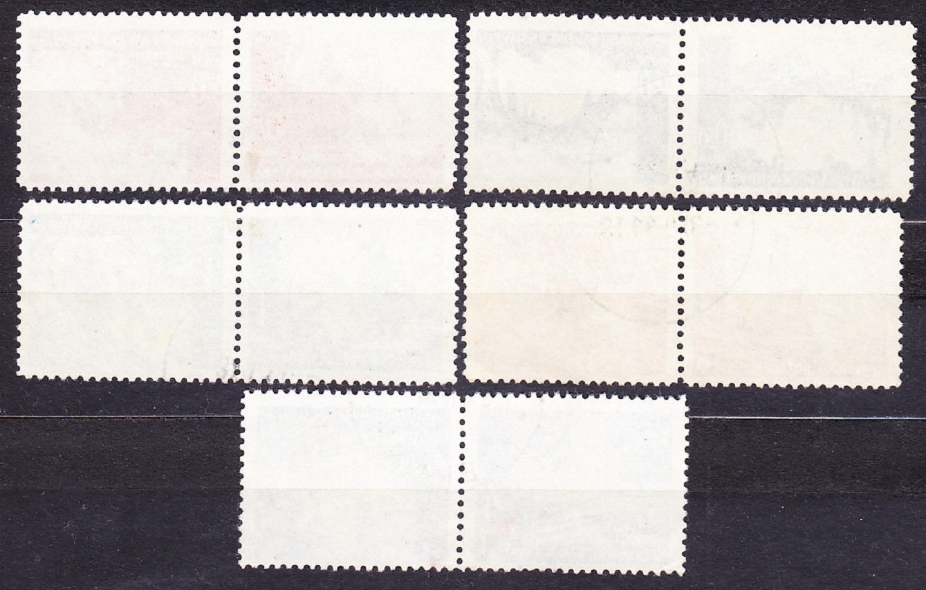 CHORVÁTSKO 1941, Michel 47, 48, 50, 52, 54 K, razené protichodné dvojice. KRAJINY.