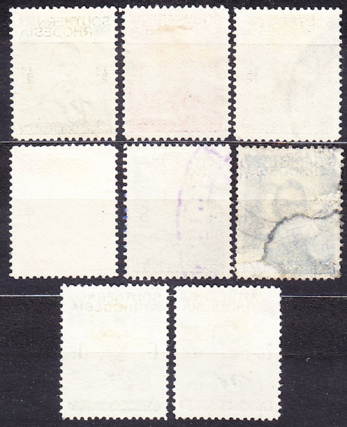 SOUTHERN RHODESIA 1937, Michel 42-46, 48, 50, 53, razené. KOLÓNIE. KRÁĽ GEORGE VI. V UNIFORME.