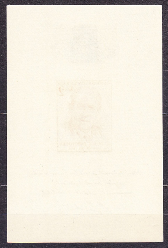 ČSSR 1954, Pofis A813, I. TYP, ** čistý hárček. PREZIDENT A. ZÁPOTOCKÝ.
