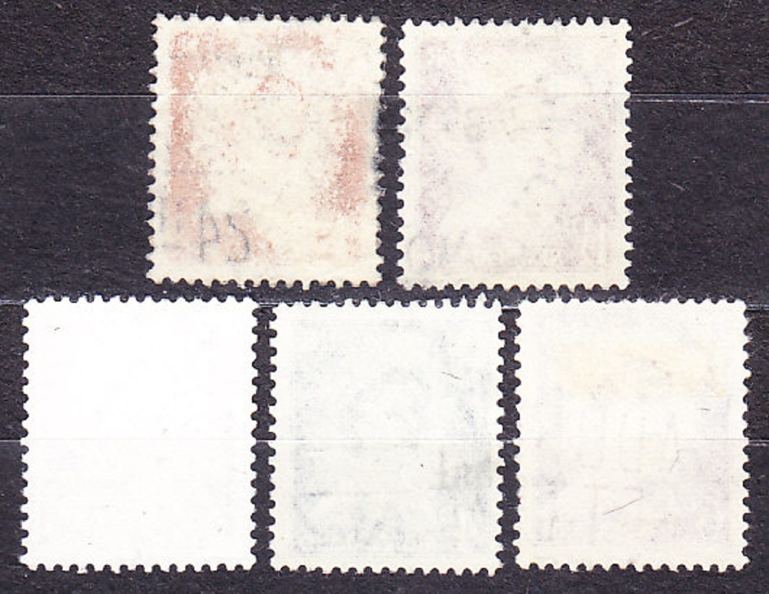 NOVÝ ZÉLAND 1955, Michel 354-355, 357-359, razené. KRÁĽOVNÁ ALŽBETA II.