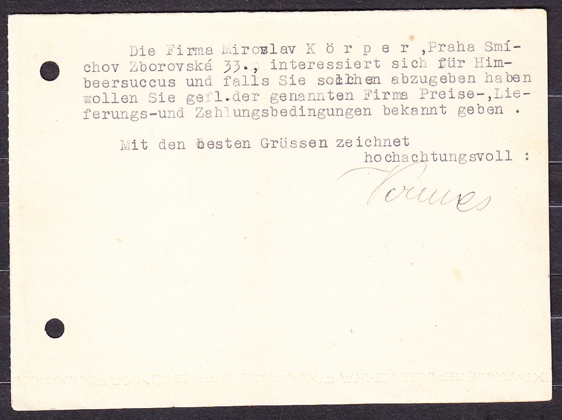 SLOVENSKÝ ŠTÁT 1940, poštový lístok. ZVAZ SLOVENSKÝCH OCTÁRNÍ, DRUŽSTVO S.R.O. - BRATISLAVA.