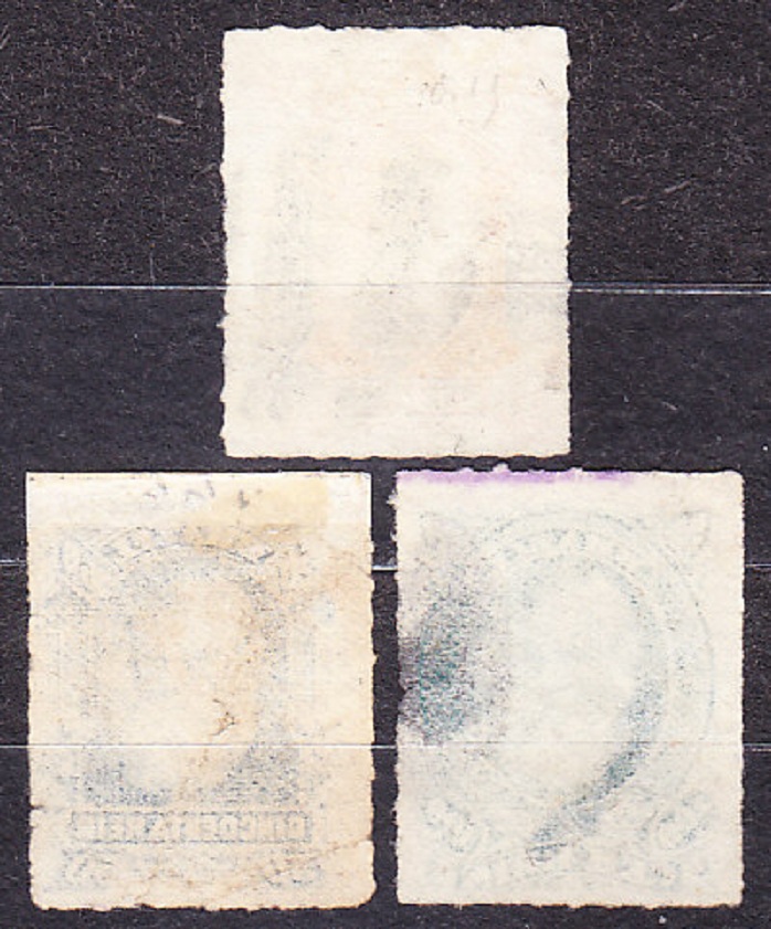 BRAZÍLIA 1877, Michel 38, 40, 42, razené. KRÁĽ PEDRO II.