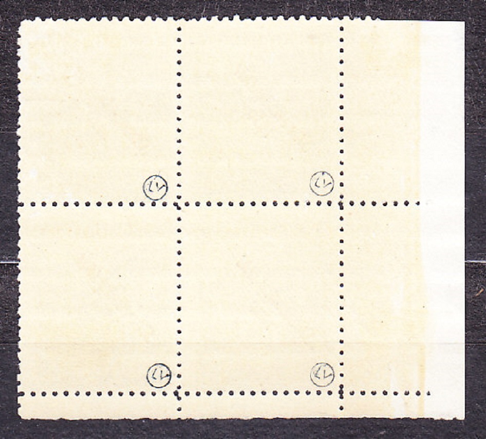 SLOVENSKÝ ŠTÁT 1939, Synek 16, ** čistý rohový 4-blok ( ĽD ), PP 81, úzky okraj, DZ 1. KRAJINY A HRADY - PRETLAČE.