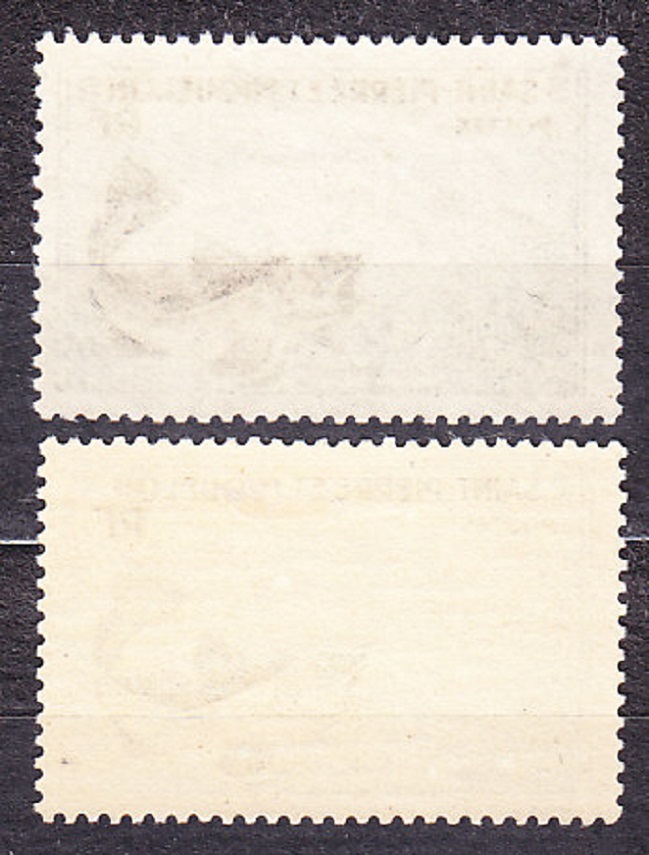 ST. PIERRE ET MIQUELON 1957, Michel 381, 383, * čisté. KOLÓNIE. RYBY.
