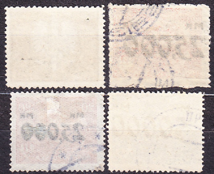 POĽSKO 1923, Michel 185-188, razená séria. PRETLAČE.
