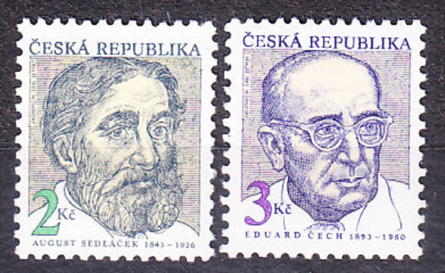 ČESKÁ REPUBLIKA 1993, Pěnkava 21-22, ** čistá séria. OSOBNOSTI.