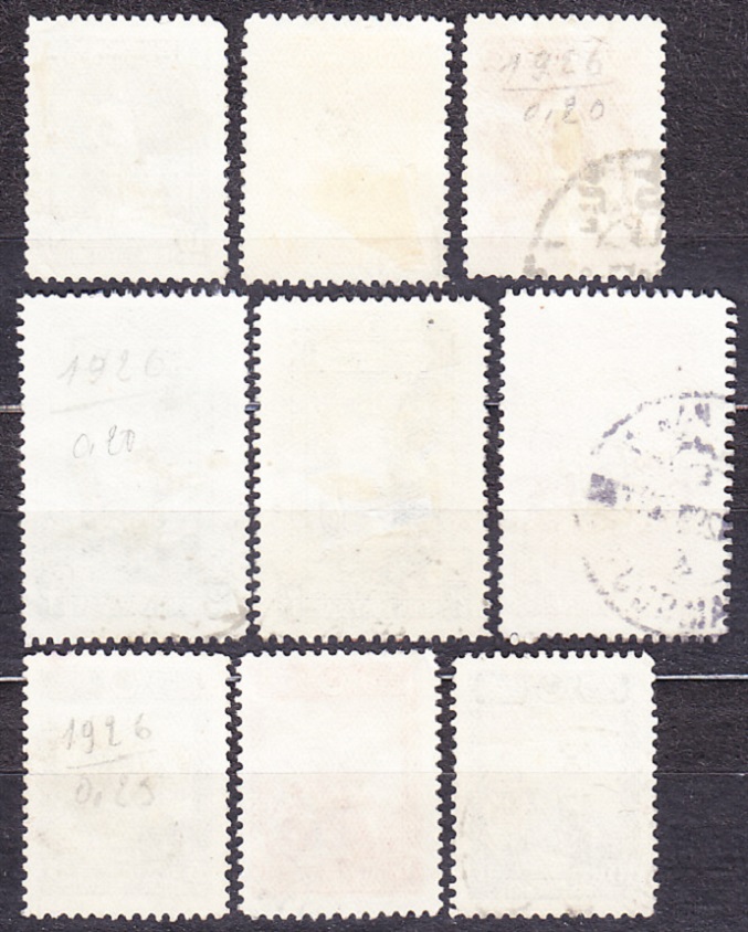 TURECKO 1926, Michel 843-851, razené. KRAJINY.