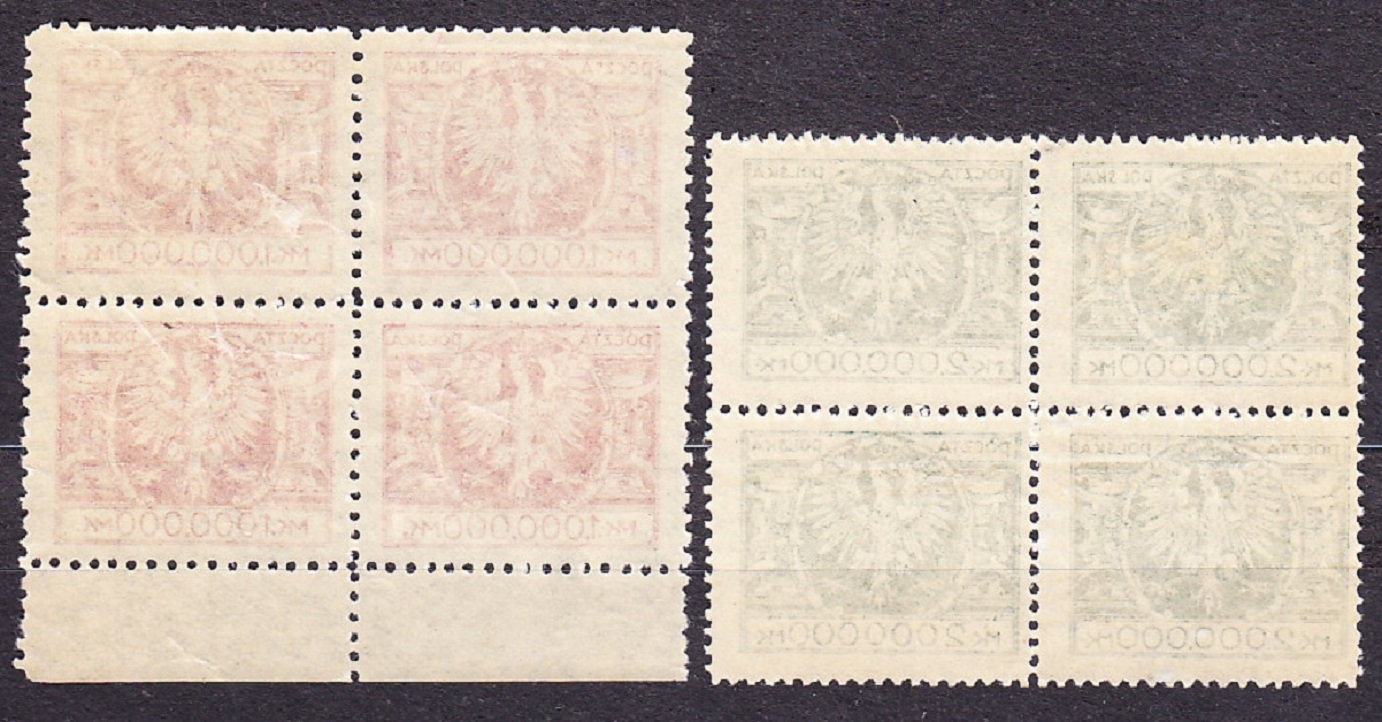 POĽSKO 1924, Michel 199-200, * čisté 4-bloky. ORLICA.