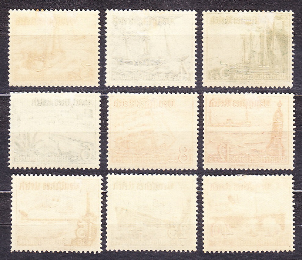 DEUTSCHES REICH 1937, Michel 651-659, * čistá séria. LODE.