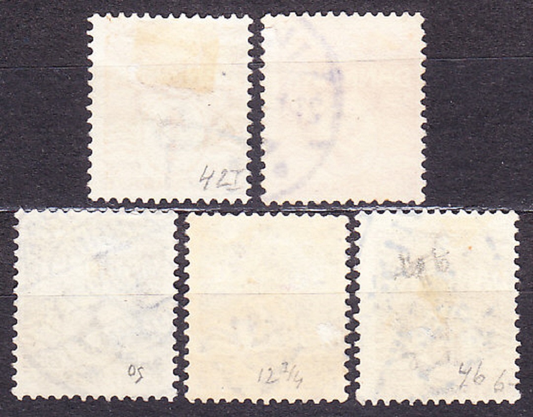 DÁNSKO 1905, Michel 42-46, razená séria. ČÍSLICE.