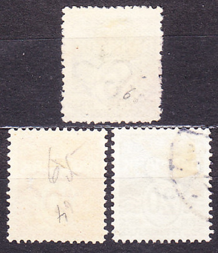 DÁNSKO 1912, Michel 63-65, razená séria. ČÍSLICE.