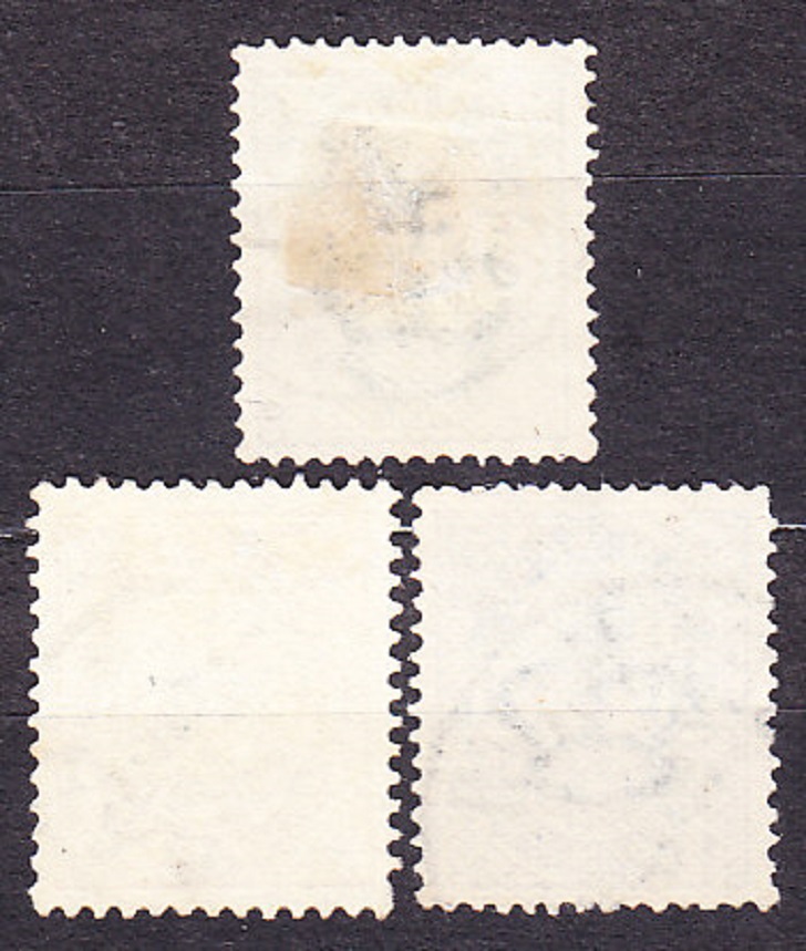 DÁNSKO 1884, Michel 34-36, razená séria. ERBY.