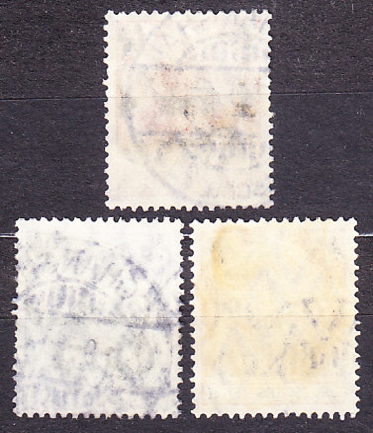 DEUTSCHES REICH - POŠTA V ČÍNE 1906, Michel 40-42, razené. GERMÁNIA - PRETLAČE.
