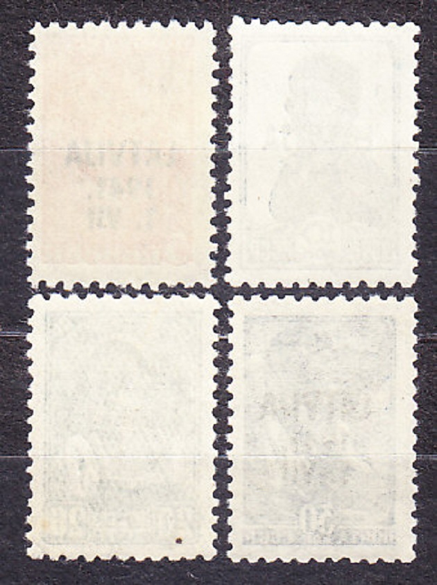 DEUTSCHES REICH - LOTYŠSKO 1941, Michel 1-2, 4-5, ** čisté. PRETLAČE.