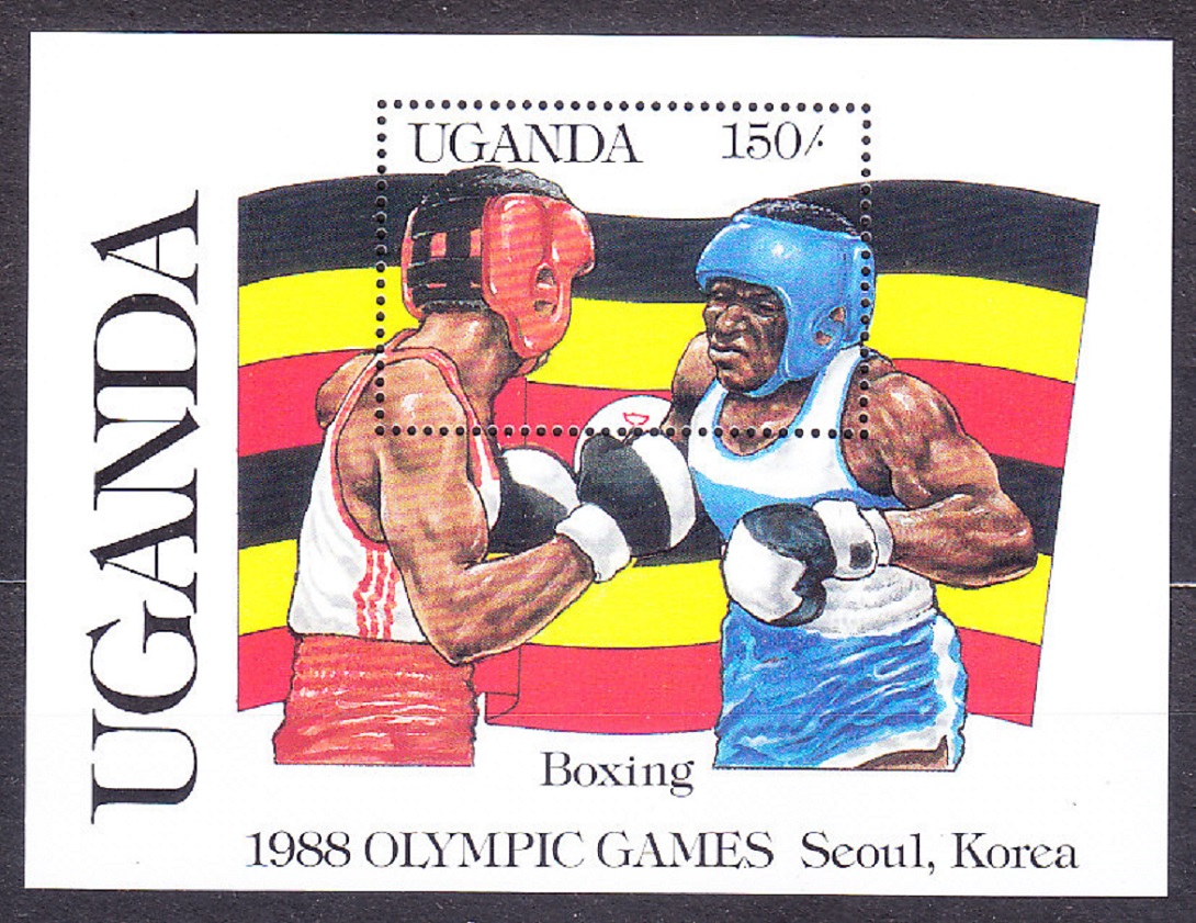 UGANDA 1987, Michel 534-537 + Block 70, ** čistá séria + hárček. LOH V SOULE.