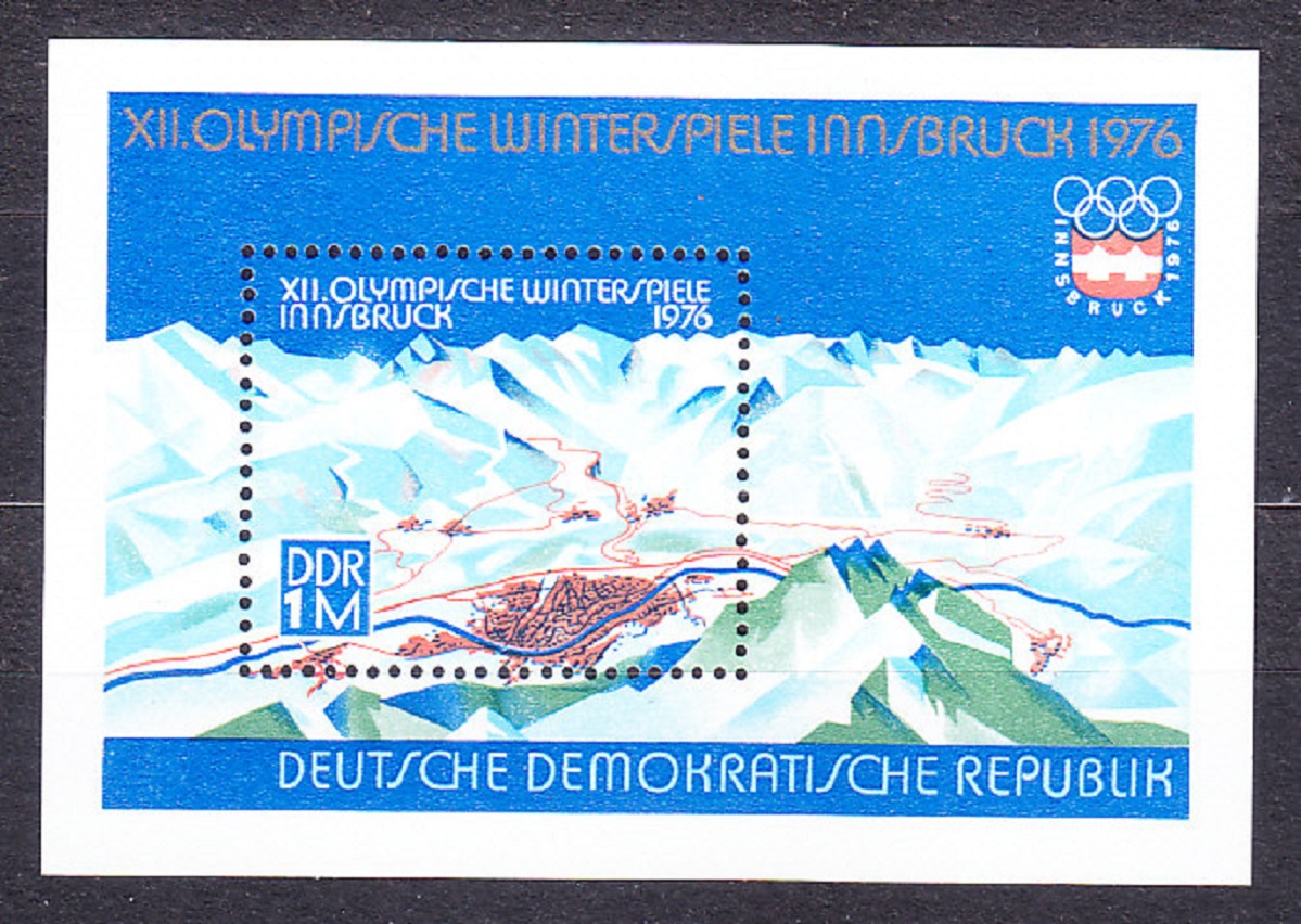 NDR 1975, Michel 2099-2104 + Block 43, ** čistá séria + hárček. ZOH V INNSBRUCKU.