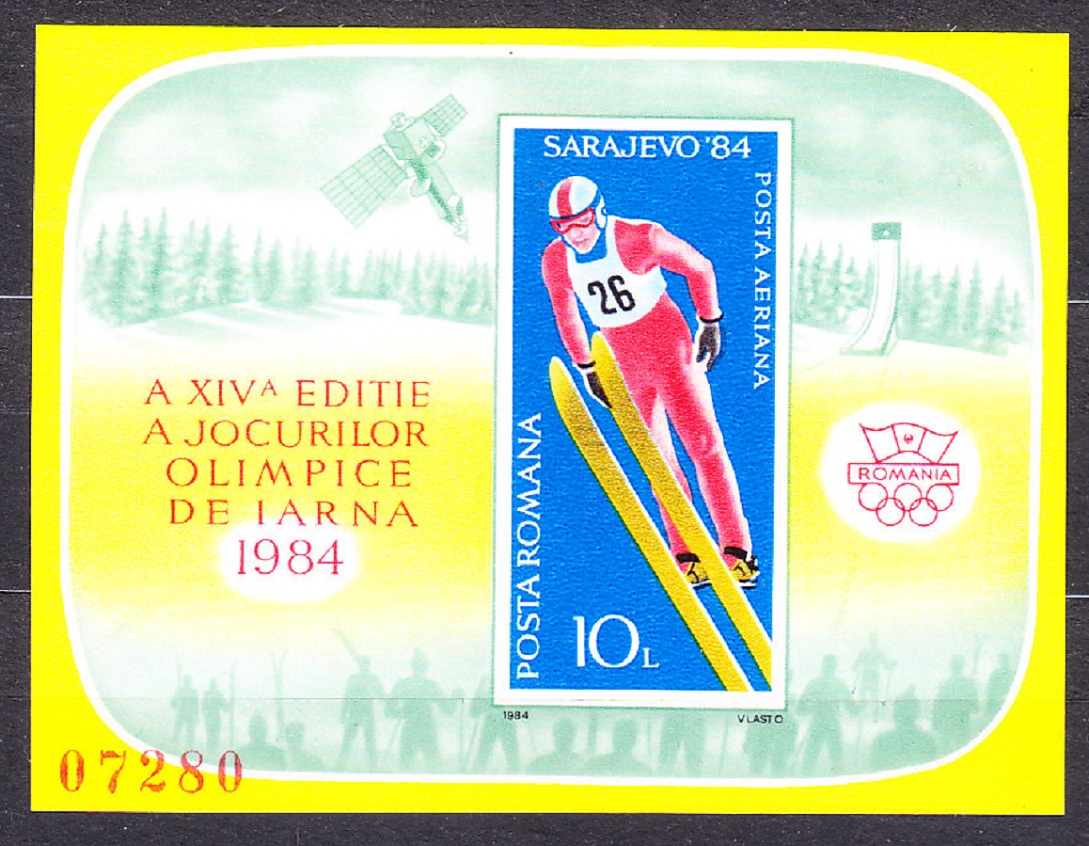 RUMUNSKO 1984, Michel 4003-4010 + Block 199, ** čistá séria + hárček. ZOH V SARAJEVE.